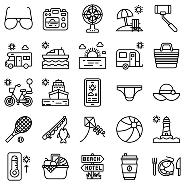 Yaz tatili ilgili vektör kümesi 4, satır biçimi