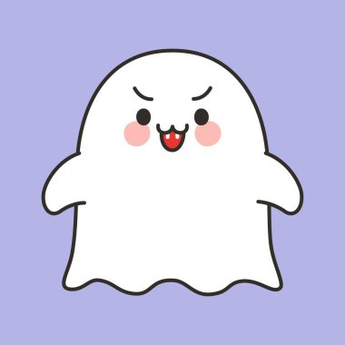 Kendine güvenen Cadılar Bayramı Hayalet Vektör İllüstrasyonu