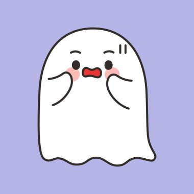 Sürpriz Cadılar Bayramı Hayaleti Karikatür Vektör İllüstrasyonunu Şaşırttı