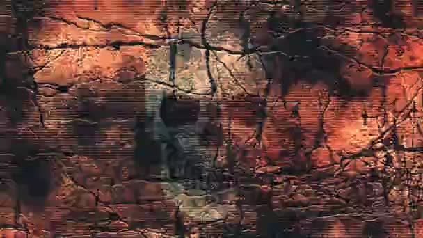 ハロウィーンに適した抽象的な背景にフリッカー頭蓋骨のコンピュータ生成アニメーション — ストック動画