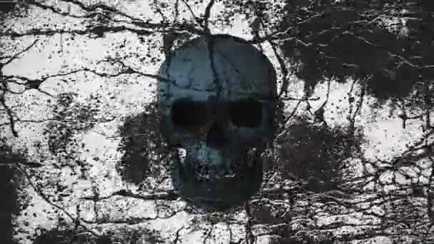 Computer Generated Animation Flickering Skulls Abstract Background Suitable Halloween — Stock Video
