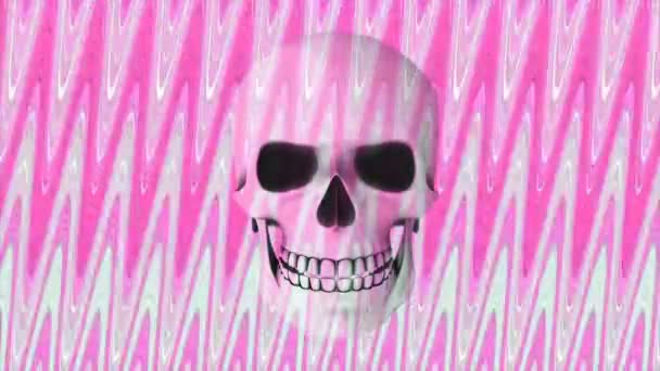 ハロウィーンに適した抽象的な背景にフリッカー頭蓋骨のコンピュータ生成アニメーション — ストック動画