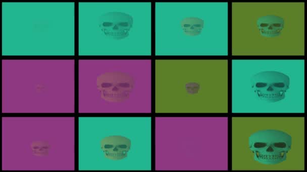 Computer Generated Animation Skulls Abstract Background Suitable Halloween — Stock Video