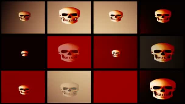 Computer Generated Animation Skulls Abstract Background Suitable Halloween — Stock Video