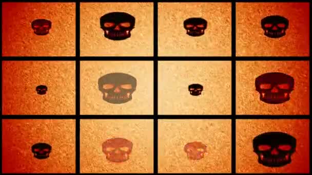 Computer Generated Animation Skulls Abstract Background Suitable Halloween — Stock Video