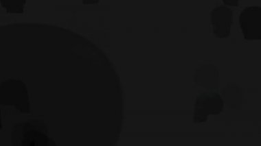 Cadılar bayramı için uygun soyut bir arkaplan üzerinde kafataslarının bir animasyonu oluşturuldu