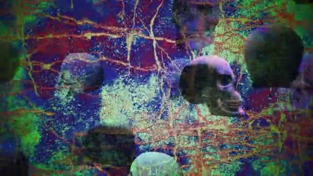 Computer Generated Animation Skulls Abstract Background Suitable Halloween — Stock Video