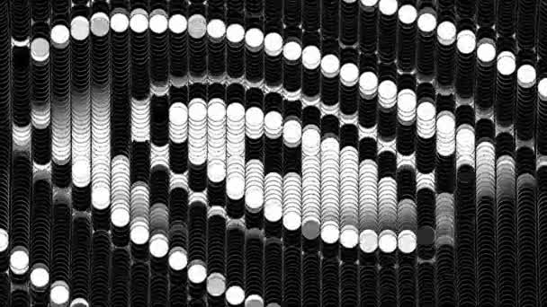 Computer Generated Animation Small Circles Moving Vertically Create Pulsing Motion — Stock Video