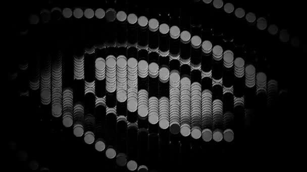 Computer Generated Animation Small Circles Moving Vertically Create Pulsing Motion — Stock Video