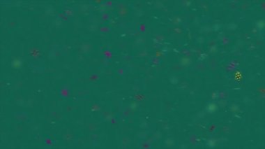 Biçimlendirilmiş kar tanelerinin aşağıya doğru yüzen bir bilgisayar animasyonu