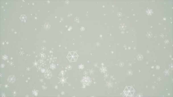 Computer Generated Animation Styilized Snowflakes Floating Downwards — Stock Video