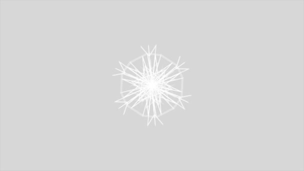 Datorgenererad Animation Styliserade Snöflingor — Stockvideo