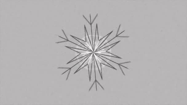 Datorgenererad Animation Styliserade Snöflingor — Stockvideo