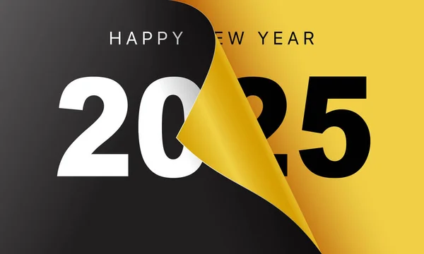 Šťastný Nový Rok 2025 Přání Design Šablony Konec Roku2024 Počátek Royalty Free Stock Ilustrace