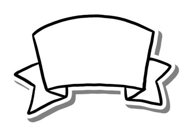 Yaratıcı boş kurdele afişi etiketler, kartlar, davetiyeler ve dekoratif tasarımlar için mükemmel. Dijital ve yazdırma projeleri için basit ve çok yönlü vektör çizimi ideal.