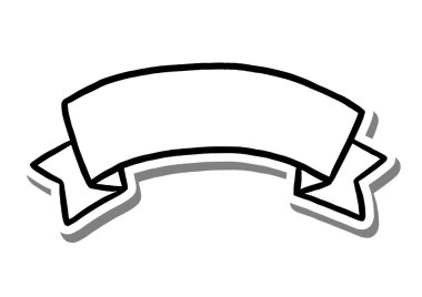 Minimalist boş kurdele afişi, etiketler, davetiyeler, kartlar ve dekoratif projeler için mükemmel. Yaratıcı stok tasarım kaynakları için basit el çizimi biçimi ideal.