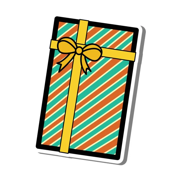 Güzel bir Noel hediyesi, beyaz siluette ikon emoji unsuru. Logo, kart ve herhangi bir tasarım için dekorasyon. Tatil hakkında vektör illüstrasyonu.