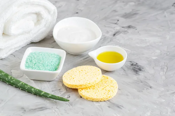 Ingredientes Naturales Exfoliante Casero Crema Máscara Del Cuerpo Con Miel — Foto de Stock