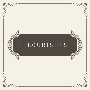 Kraliyet Logo tasarım şablonu vektör dekorasyon, kaligrafi zarif süsleme Çerçeve çizgileri gelişir. Lüks için iyi