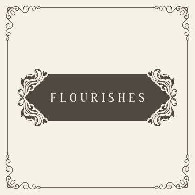 Kraliyet Logo tasarım şablonu vektör dekorasyon, kaligrafi zarif süsleme Çerçeve çizgileri gelişir. Lüks için iyi