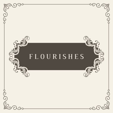 Kraliyet Logo tasarım şablonu vektör dekorasyon, kaligrafi zarif süsleme Çerçeve çizgileri gelişir. Lüks için iyi