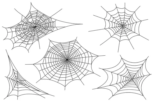 Web pająk pajęczyna zestaw ikon. Ilustracja kontur web pająk pajęczyna wektor ikon dla sieci web — Wektor stockowy