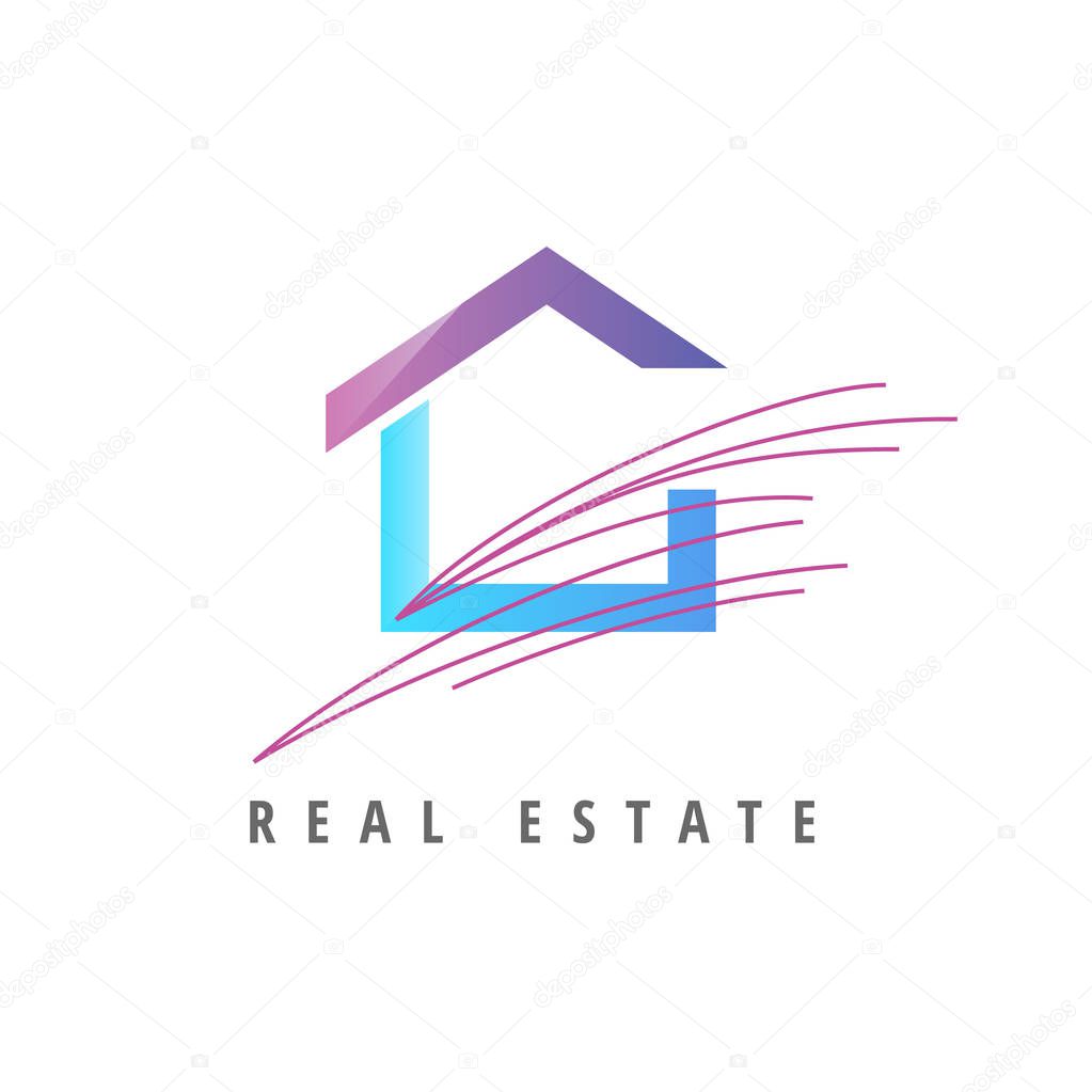 Logo template real estate, apartment, condo, house, rental, business. brand, branding, logotype company corporate identity Clean modern and elegant style design