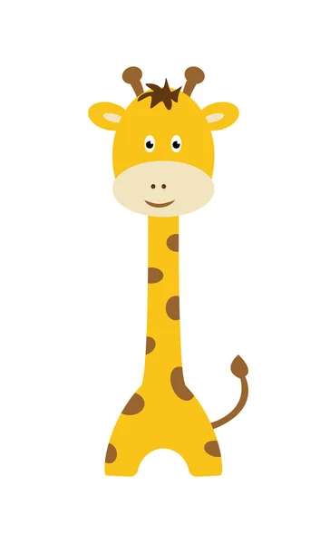 Mignon dessin animé design tendance petite girafe. Illustration vectorielle animalière africaine icône — Image vectorielle