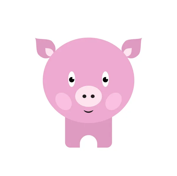 Sevimli domuz karikatür. Mutlu küçük bebek domuz gülümseyen. — Stok Vektör