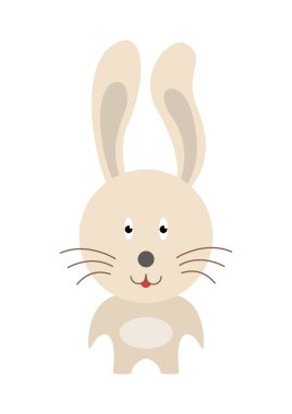 Mutlu tavşan elini ışık arka plan üzerinde sunulması