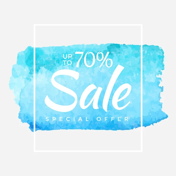 Winter Sale banner. Vector background. Calligraphy. Lettering. Vector blue illustration. Watercolor. — Stock Vector