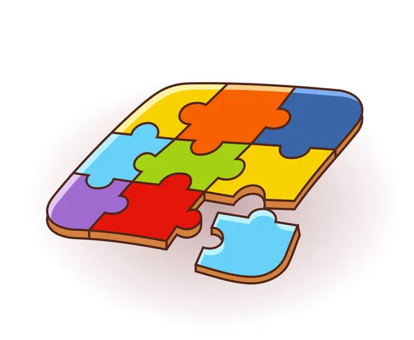 Puzzle, 3d puzzle, logo, puzzle design, puzzle koncepce. — Stockový vektor