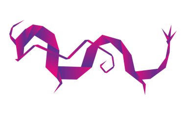 katlanmış kağıt model ejderha vektör çizim.