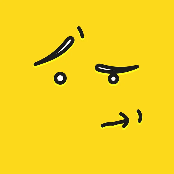 Smile icon template design. Does not approve emoticon vector logo on yellow background. Face line art style. — Stock Vector