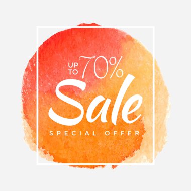 Sulu Boya Özel Fırsat, Super satışı el ilanı, afiş, Poster, kitapçık, kadar 70 Off kaydetme, vektör çizim soyut boya darbe ile