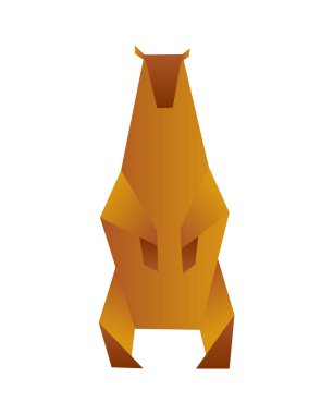 Origami ayı. Düşük Çokgen kutup veya boz ayı.
