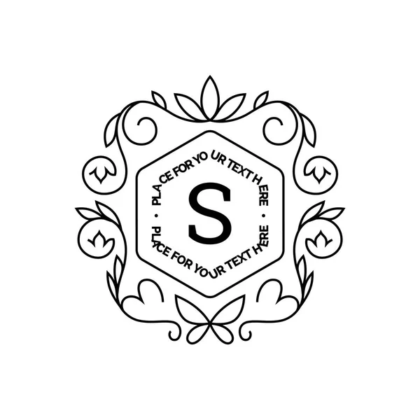 Monogramm-Logo-Vorlage mit florierenden kalligraphischen eleganten Ornamentrahmen. Identitätsdesign mit Buchstaben für Café, Geschäft, Geschäft, Restaurant, Boutique, Hotel, Heraldik, Mode und so weiter. — Stockvektor