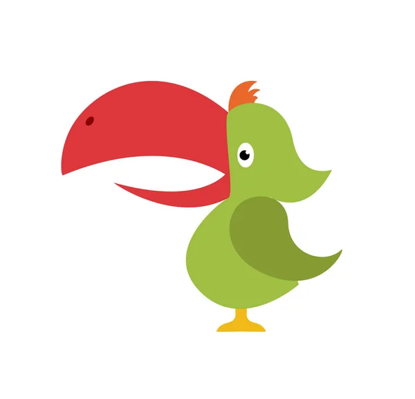 Vectortoekan Exotische Tropische Vogel Zittend Tak Heldere Illustratie Cartoon Stijl — Stockvector