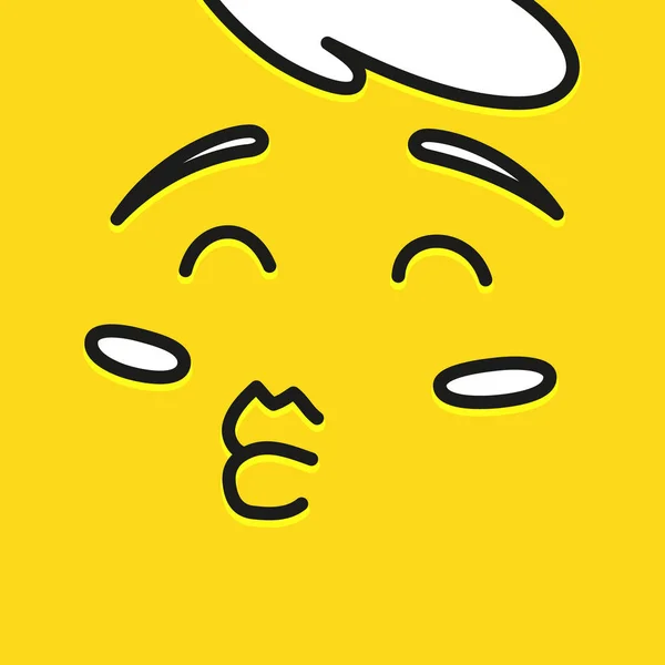 Diseño de plantilla de icono de sonrisa. Feliz sonrisa emoticono vector logo sobre fondo amarillo. Estilo de arte de línea facial . — Archivo Imágenes Vectoriales