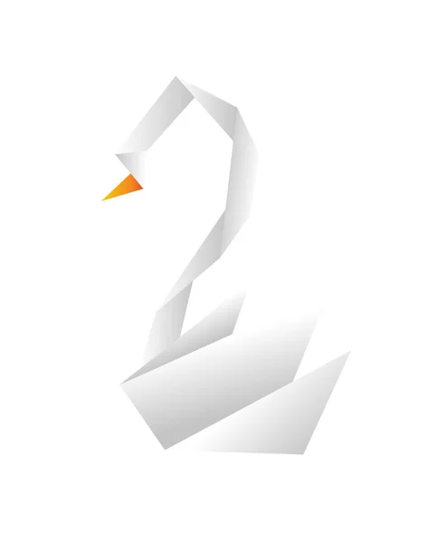Ilustração de um cisne de origami de papel. Zoológico de papel. Elemento vetorial para o seu design . —  Vetores de Stock
