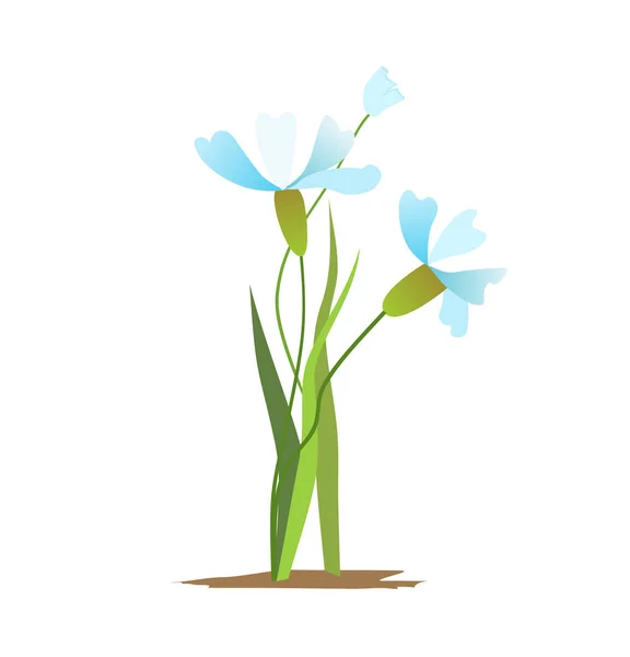 Vetor azul e branco primavera flores buquê isolado em um fundo branco . — Vetor de Stock