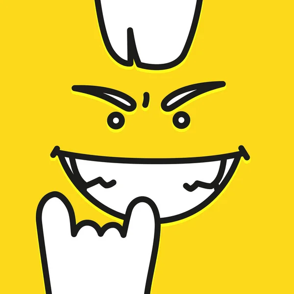 Emoji fresco sonriente cara vector diseño arte . — Archivo Imágenes Vectoriales