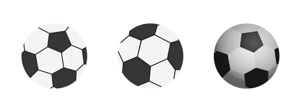 Icona del pallone da calcio. Pallone da calcio piatto illustrazione vettoriale in nero su sfondo bianco . — Vettoriale Stock