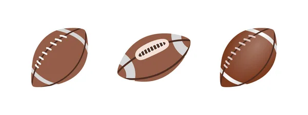 American Football Ball isoliert auf weißem Hintergrund. realistische Vektorillustration. Rugby-Sport. — Stockvektor