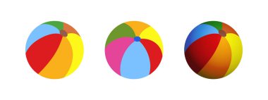 Renkli plaj topu, vektör çizim. Düz ve gerçekçi tarzı.