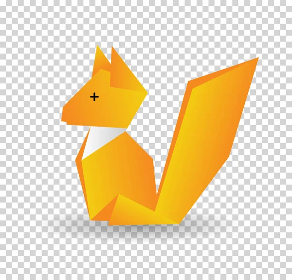 Eichhörnchen farbige Origami-Stil-Symbol. Element des Tiersymbols. aus Papier in Origami-Technik Vektor Illustration Eichhörnchen-Symbol kann für Web-und mobile auf weißem Hintergrund verwendet werden. — Stockvektor