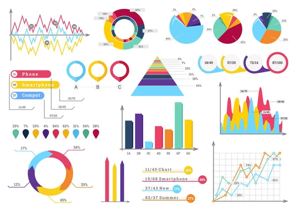 Set elementen van infographics. Info bars, graphycs. — Stockvector