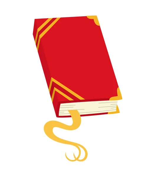 벡터 빨간 책 아이콘입니다. 책갈피와 노트북. — 스톡 벡터
