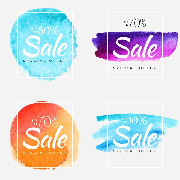 Final sale watercolor paint abstract textured banner template. Design for a shop and stores banners. — Stock Vector