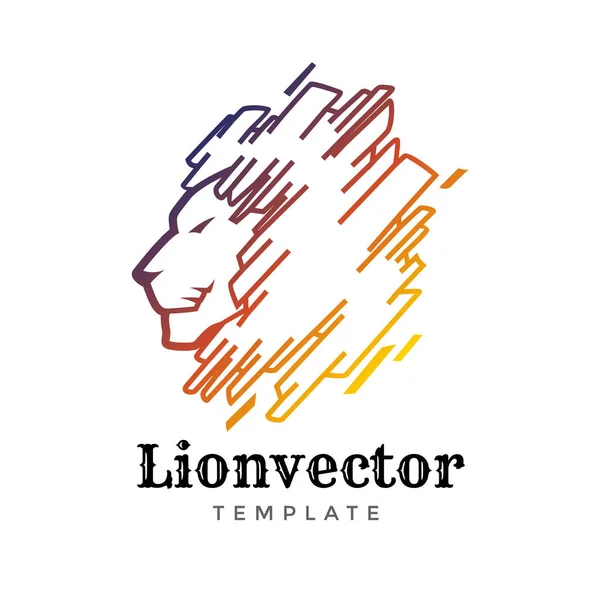 Plantilla de diseño de logotipo Lion shield. Logo de cabeza de león. Elemento para la identidad de marca, ilustración vectorial . — Archivo Imágenes Vectoriales